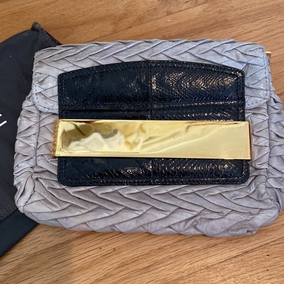 Jimmy Choo Handbags - Jimmy Choo Pleated Leather Clutch.